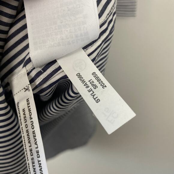 J. Crew Classic-fit Crisp Cotton Poplin Shirtdress Blue Striped Old Money Size 0 - Picture 12 of 12